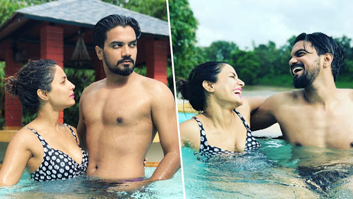 Hina Khan Enjoys a Romantic Vacation With Beau Rocky Jaiswal, Raises OOMPH in Sexy Black Bikini – See Pool Pics