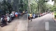 Fake Video Message Alert! Long Queue in Kerala After Floods Is to Buy Petrol and Not Liquor; Netizens Praise Malayalees' Discipline