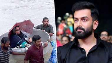 Kerala Floods: Prithviraj Sukumaran's Mom Mallika Sukumaran Rescued in a Vessel, Natural Calamity Hits Celebs And Commoners Alike