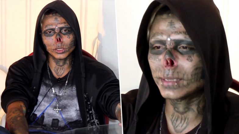 Columbian Boy Cuts Off Half of His Nose, Tongue and Ears To Look Like a Skull! Watch His Video