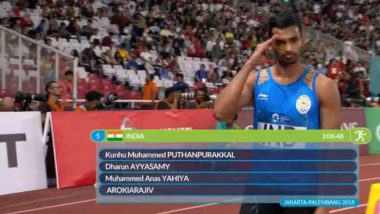 Indian Men's 4 x 400m Relay Team Wins Silver Medal at Asian Games 2018, Takes Medal Tally to 59