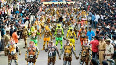 Onam 2018: Thrissur's Swaraj Round Gears Up for Pulikali or Tiger Dance, Kerala’s Famous Folk Art Form