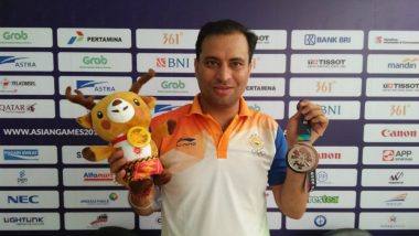 Asian Games 2018: Indian Shooter Sanjeev Rajput Bags Silver in Men's 50m Rifle 3 Positions