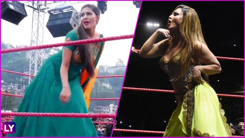 Sapna Choudhary or Rakhi Sawant, Which Diva Dancing on 'Teri Aakhya Ka Yo  Kajal' Song in WWE Ring Won Your Heart? Watch Viral Video to Decide | ðŸ‘  LatestLY