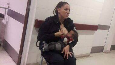 Argentina's On Duty Woman Police Sergeant Breastfeeds Crying Baby!