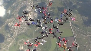 57 Women Jump From Planes Setting Skydiving World Record in Ukraine (Watch Video)