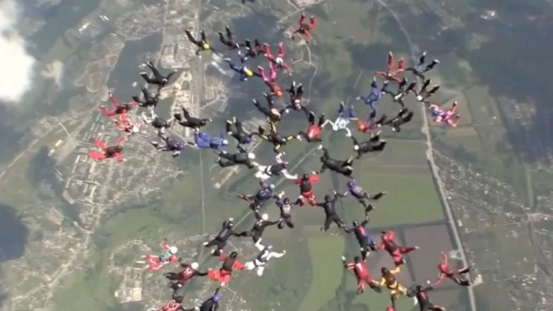 57 Women Jump From Planes Setting Skydiving World Record in Ukraine (Watch Video)