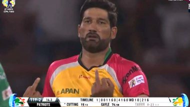 CPL 2018: Sohail Tanvir Shows ‘Double Middle-Finger’ As He Celebrates Ben Cuttings' Wicket in St Kitts vs Guyana Match (Watch Video)