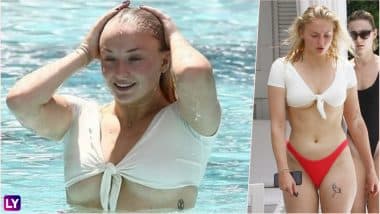 Priyanka Chopra’s to Be Sis-in-Law Sophie Turner Flashes Major Underboob in Pool With Fiancé Joe Jonas (See Hot Pics)