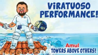 Virat Kohli Heroics During England vs India 1st Test Match Gets Amul Doodle! Calls it a 'Viratuoso Performance'