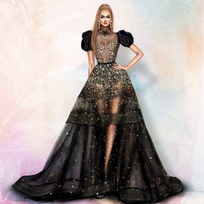 These Gorgeous Haute Couture Illustrations by Zoljargal Enkhbold Is ...