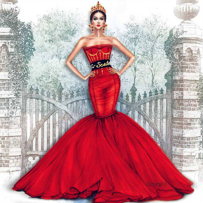These Gorgeous Haute Couture Illustrations by Zoljargal Enkhbold Is ...