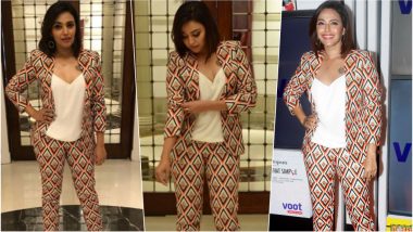 Swara Bhaskar Rocks a Printed Jacket Pant Suit & Her Graphic Eyeliner is On Point in the Latest Pics