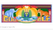 India Independence Day 2018 Google Doodle: India&rsquo;s Iconic Colorful Plantlife and Mighty Animals Wishes Happy Swatantrata Diwas