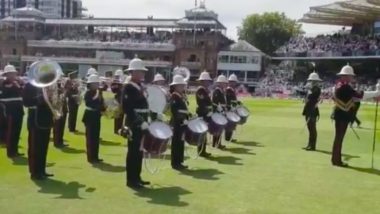 Watch Queen Elizabeth II's Royal Marines Band Perform at the Lord’s Cricket Ground During IND vs ENG 2nd Test