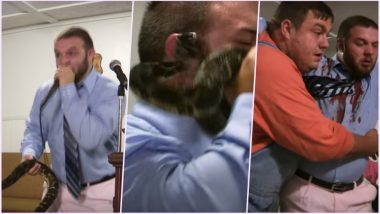 Pastor Bitten by Snake During Sermon Whose Father Too Was Bitten by Snake! Continues to Preach With Blood Splattering Down; Watch Video