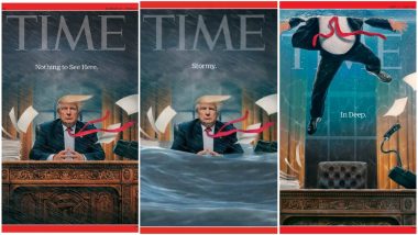 From Storm, Flooding to Drowning! TIME Magazine's Creative Cover Series Show US President Donald Trump Being Submerged in Water in Oval Office