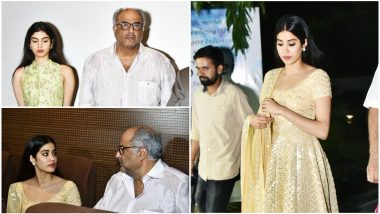 Boney Kapoor, Jhanvi and Khushi Become Emotional at Sridevi's Birth Anniversary Tribute Event - View Pics