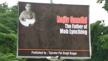 'Rajiv Gandhi The Father of Mob Lynching': BJP Man Tajinder Pal Singh Bagga Puts up Posters Across Delhi