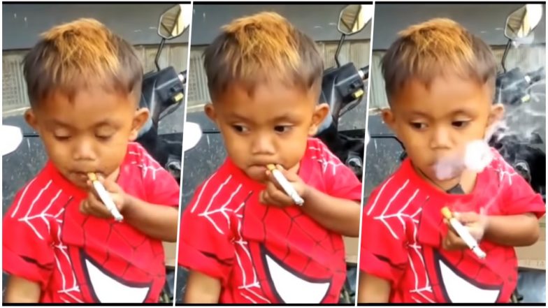 Indonesian Toddler Smokes 40 Cigarettes A Day! Gets Addicted After Smoking Discarded Butts On The Street (Watch Video)