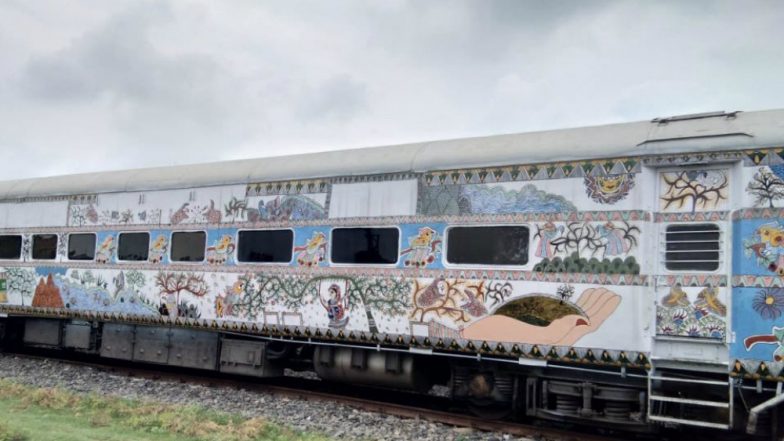 Sampark Kranti Express Painted in Mithila Art to Run on Tracks on August 23; Indian Railways Share Pictures