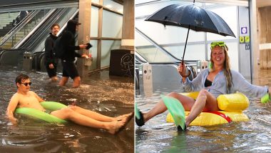 A Station in Sweden Was Flooded With Rainwater and People Turned It Into a Pool! View Funny Pics