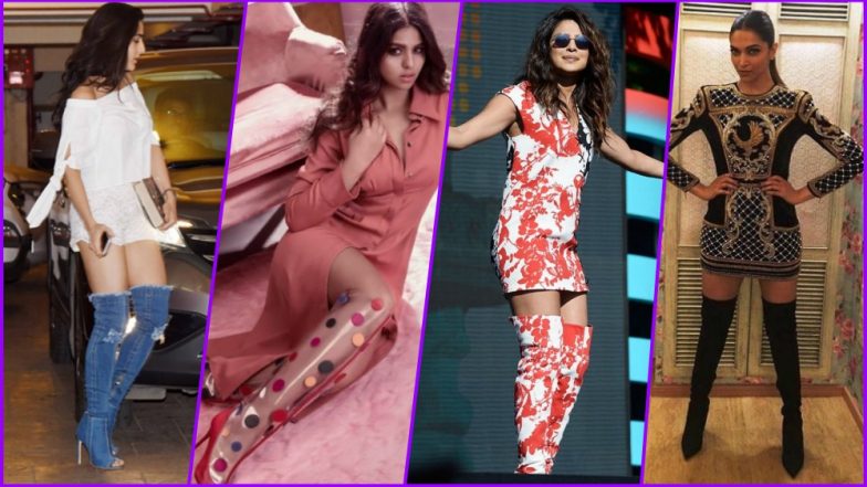 Thigh High Boots Are So Hot! From SRK’s Daughter Suhana Khan to Priyanka Chopra, See Most Stylish Over-the-Knee Boots Pics of Celebs