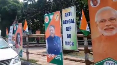 Watch: Posters Asking BJP to Leave Bengal at Amit Shah's Rally Venue