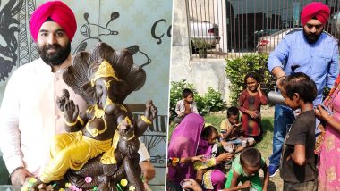 Chocolate Ganpati Immersion in Ludhiana: After Unique Visarjan, Milkshake Distributed to Underprivileged Children