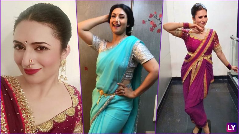 Divyanka Tripathi Channelizes Her Marathmoli Adaa in Traditional Nauvari Saree (See Pics & Video)