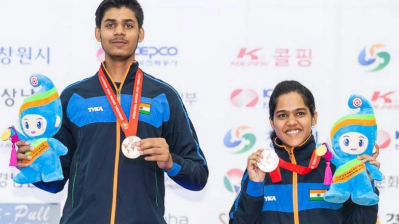 ISSF World Championships 2018: Junior Shooters Divyansh Singh Panwar and Shreya Agarwal Win Bronze in 10m Air Rifle Mixed