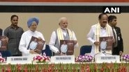 PM Narendra Modi Unveils Venkaiah Naidu's Book 'Moving On&hellip; Moving Forward: A Year in Office'; Manmohan Singh, Anand Sharma Also Present At The Event