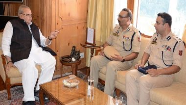 Jammu And Kashmir DGP Dilbagh Singh Meets Governor Satya Pal Malik To Discuss Security Arrangement Ahead Of Urban Local Body Polls