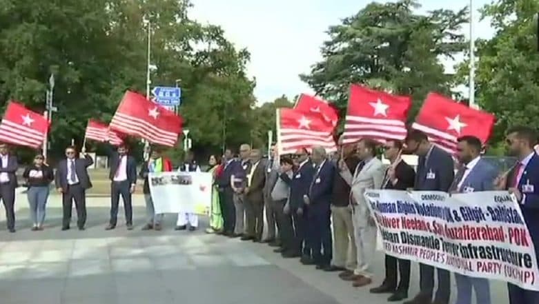 PoK Political Activists Hold Protest Against Pakistan Outside United Nations Human Rights Council In Geneva PoK Political Activists Hold Protest Against Pakistan Outside United Nations Human Rights Council In Geneva