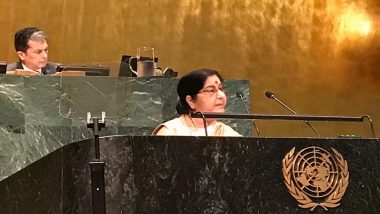 Sushma Swaraj Speech At UNGA: EAM Slams Pakistan For Supporting Cross-Border Terrorism; Says 'Our Neibhouring Country Glorifying Killers'