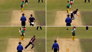 Funny Hit-Wicket Dismissal Video in Cricket: Watch Australia's Jake Weatherland Get Out in Bizarre Manner In A Practice Match!