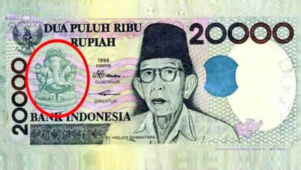 Ganesh Idol on Indonesian  Currency  Nation With Muslim 
