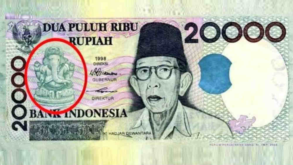 Ganesh Idol on Indonesian Currency Nation With Muslim Dominant