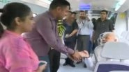 Narendra Modi Takes Delhi Metro to Reach Inaugural Ceremony of India International Convention, Watch Video