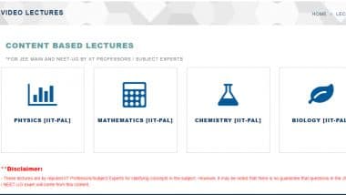 JEE Main & NEET 2019 Tutorial: NTA Introduces Online Content Lectures by IIT Professors; Watch & Study Online at nta.ac.in