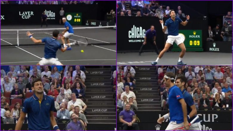 Roger Federer Accidentally Hit by Partner Novak Djokovic During Laver Cup  2018 Doubles Match! Watch Funny Video | 🎾 LatestLY