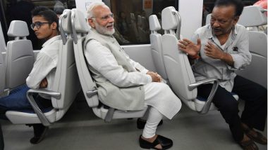 Watch: PM Narendra Modi Takes Airport Express Metro Ride from Dhaula Kuan to Dwarka