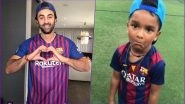 Ranbir Kapoor Gets Lionel Messi-Signed Barcelona Jersey and We Are Reacting Like Shikhar Dhawan&rsquo;s Son Zoravar (See Pic and Video)