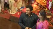 Sachin Tendulkar and His Wife Anjali Tendulkar Offer Prayers at Lalbaugcha Raja, See Pictures