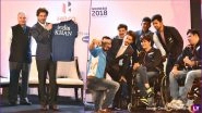 Shah Rukh Khan Flags Off Indian Paralympic Contingent for 2018 Asian Para Games With Great Enthusiasm: See Pictures