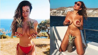 The Topless Travel Trend Gets Sexier with ‘Pineapple Boobs’, Celebrities Like Sophie Kasaei Pose Naked with Fruits (View Pics)