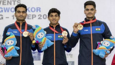 ISSF World Shooting Championship: Arjun Singh Cheema Bags Individual and Team Gold, Manisha Keer Wins Silver