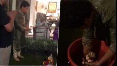 Ganeshotsav 2018: Sachin Tendulkar Performs Ganpati Visarjan at Home, Urges Fans to Go Eco-Friendly in This Video