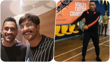 MS Dhoni Performs the Floss Dance; Enjoys Rest of the Evening With Ranveer Singh & Rahul Vaidya (Watch Video & Pics)