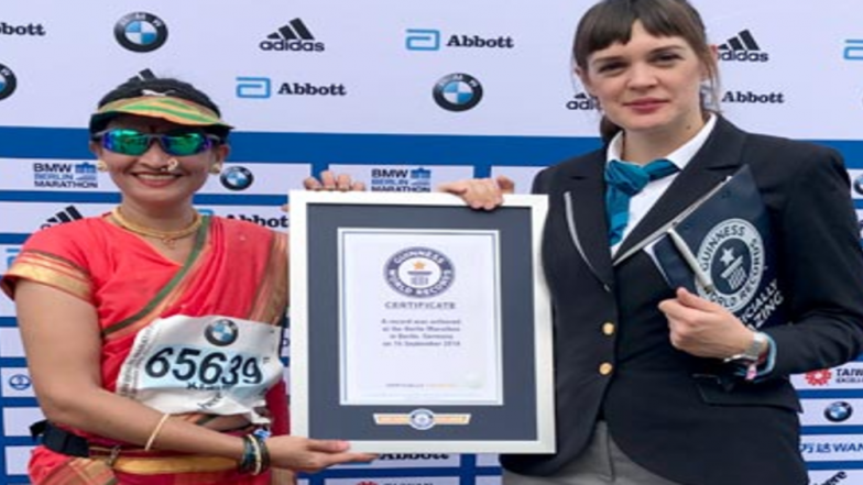 Mumbai Woman Runs In a Nauvari, Sets Record for ‘Fastest Marathoner in a Sari’ at Berlin Marathon 2018